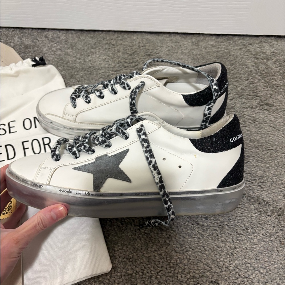 Golden Goose Hi Star Sneakers in White and Black